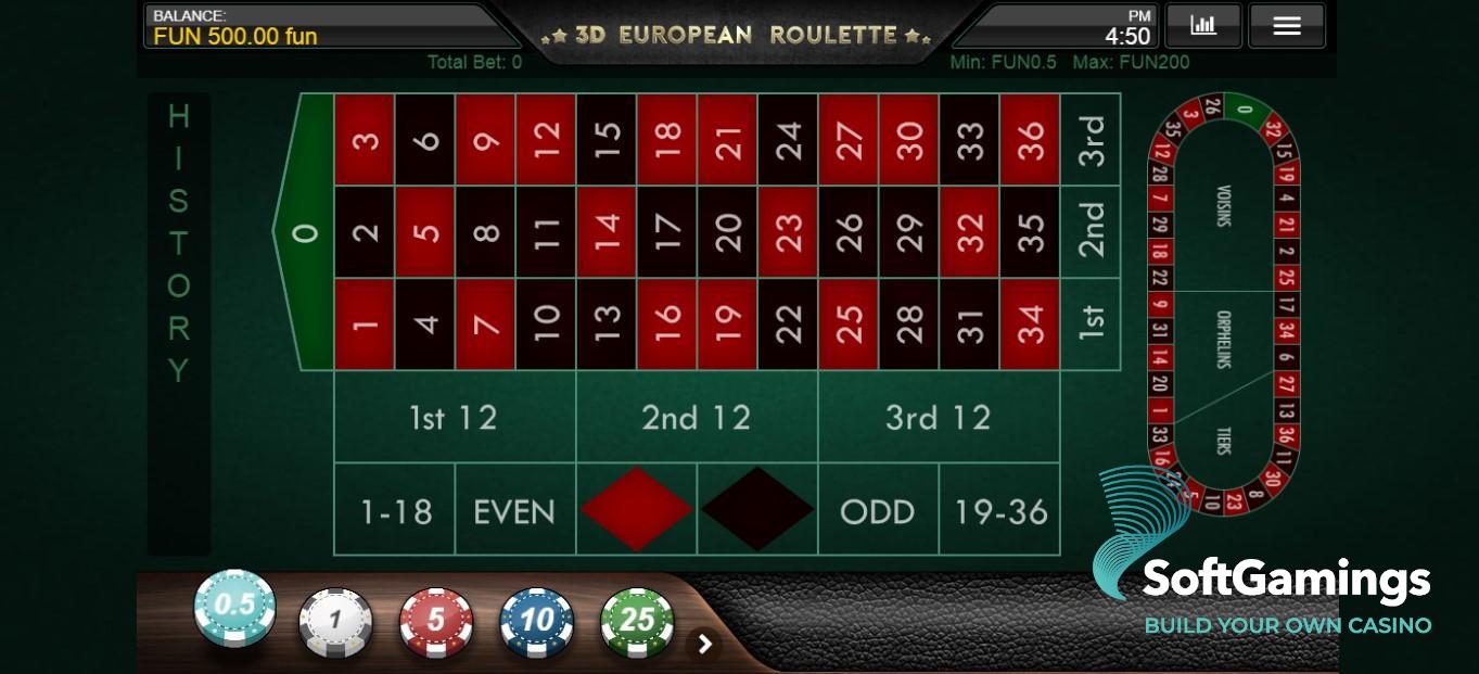 3D European Roulette
