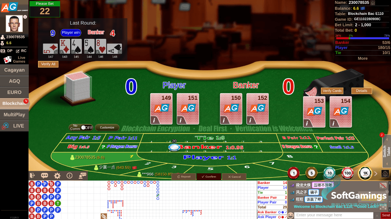 Blockchain Baccarat E110