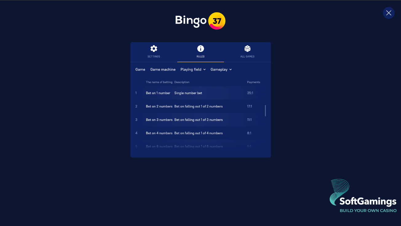 European Bingo Roulette