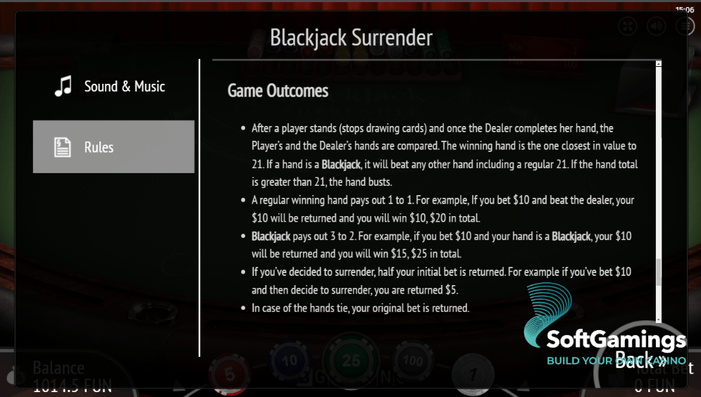 Blackjack Surrender