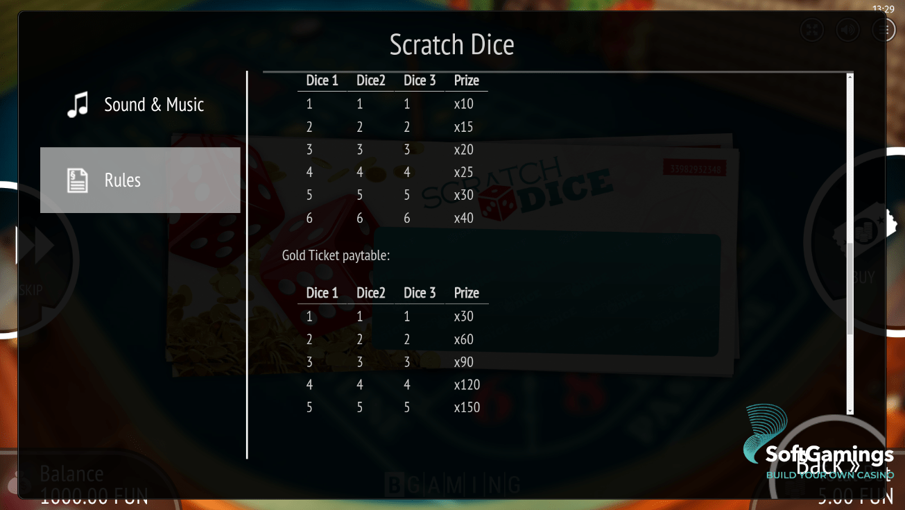 Scratch Dice