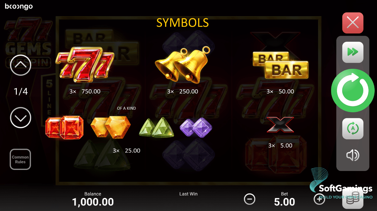 777 Gems Respin
