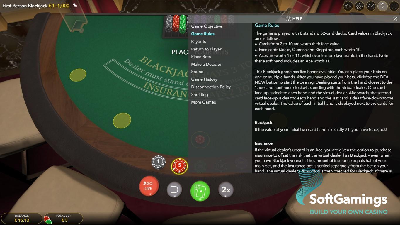 RNG First Person Blackjack