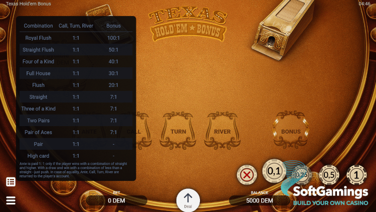 Texas Holdem Bonus