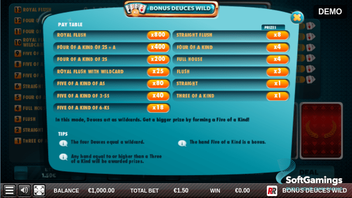 BONUS DEUCES WILD