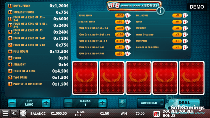 DOUBLE DOUBLE BONUS
