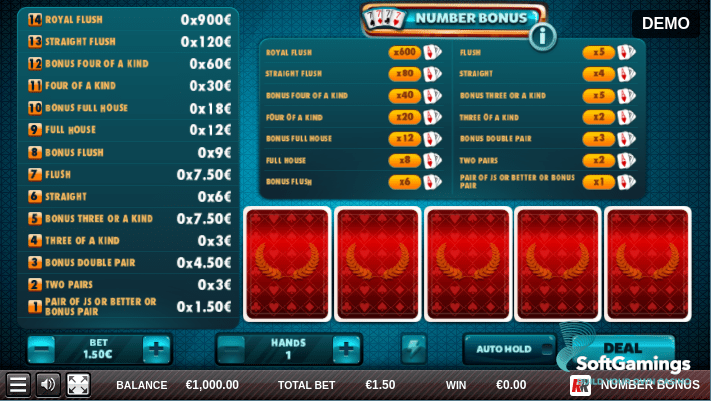 NUMBER BONUS