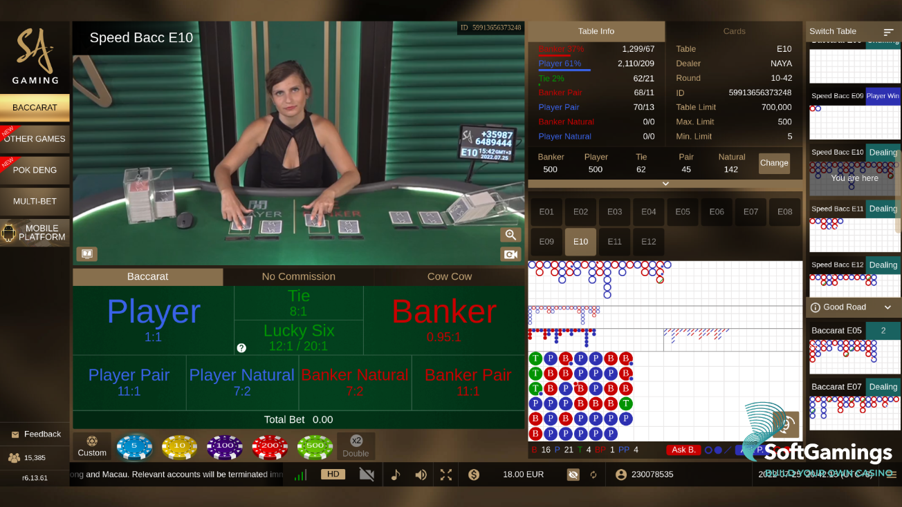 Speed Baccarat E10