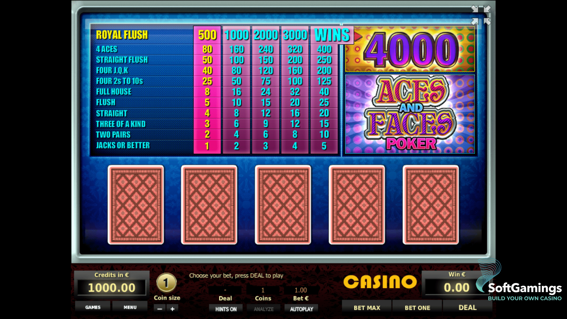 Aces and Faces Poker