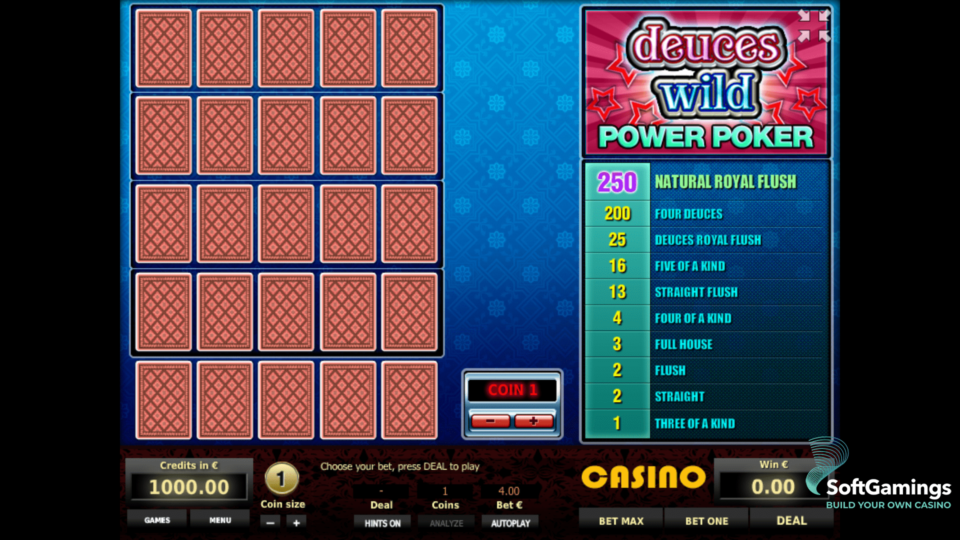 Deuces Wild Poker 4 Hand