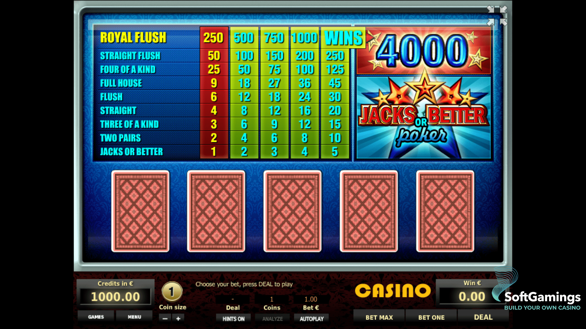 Jacks or Better Poker